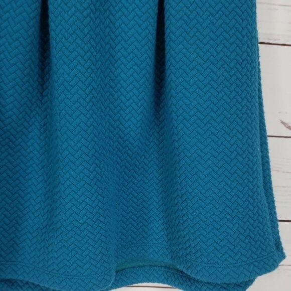 Cat & Jack Girls Chevron Textured Teal Skater Skirt XL 14/16 - Picture 5 of 8
